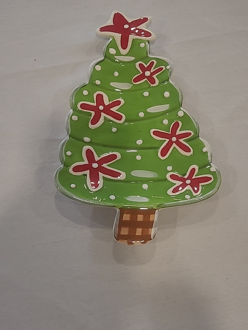 Boston Warehouse Ceramic Christmas Tree Candy Plate